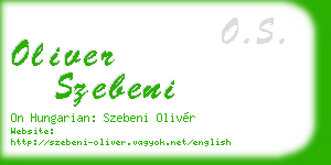 oliver szebeni business card