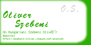 oliver szebeni business card